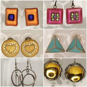 Earrings Costume Jewelry Lot Set of 6 Pairs